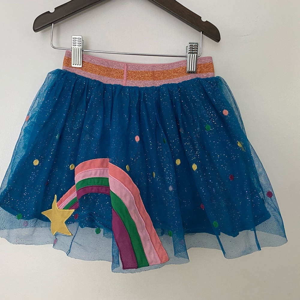 Hanna Anderson size 5 (110) blue shooting star rainbow skirt